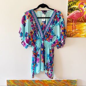 H&M Hawaiian Floral Print Cinched Top